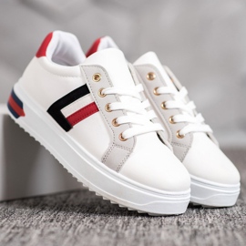 SHELOVET Sportskor tillverkade av ekoläder vit mångfärgad 1