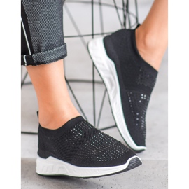 SHELOVET Slip-on skor med kristaller svart 2