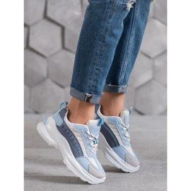 SHELOVET Trendiga skor på plattformen blå mångfärgad 2