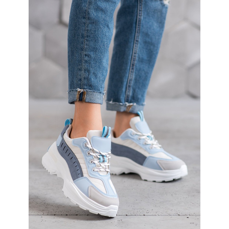 SHELOVET Trendiga skor på plattformen blå mångfärgad 1