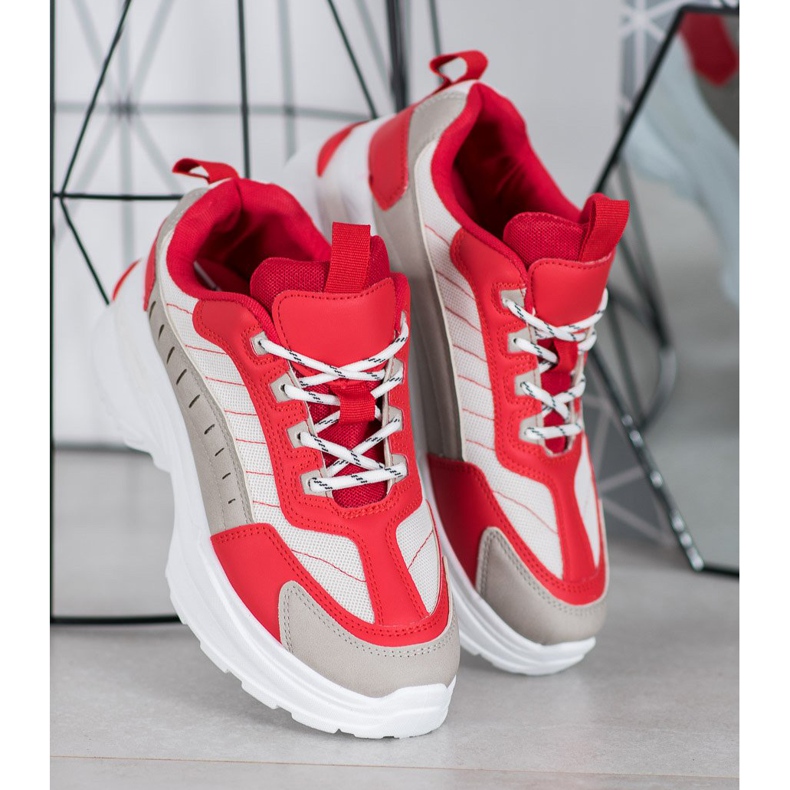 SHELOVET Trendiga skor på plattformen röd mångfärgad 2