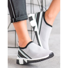 SHELOVET Slip-on skor med mesh grå 2