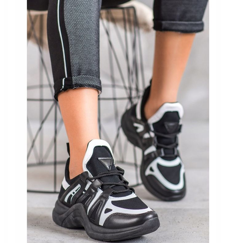 SHELOVET Bekväma mode sneakers vit svart 1