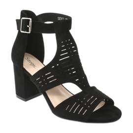 Sergio Leone SK903 sandaler i mocka svart 1