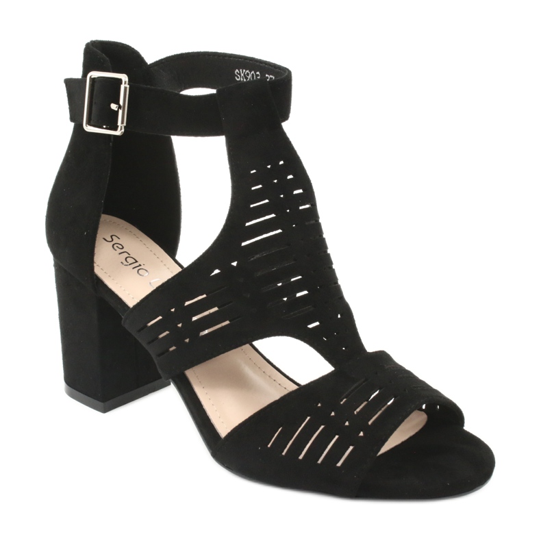 Sergio Leone SK903 sandaler i mocka svart 1