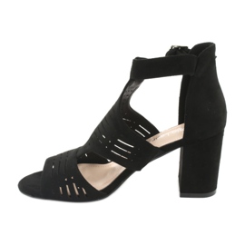 Sergio Leone SK903 sandaler i mocka svart 2