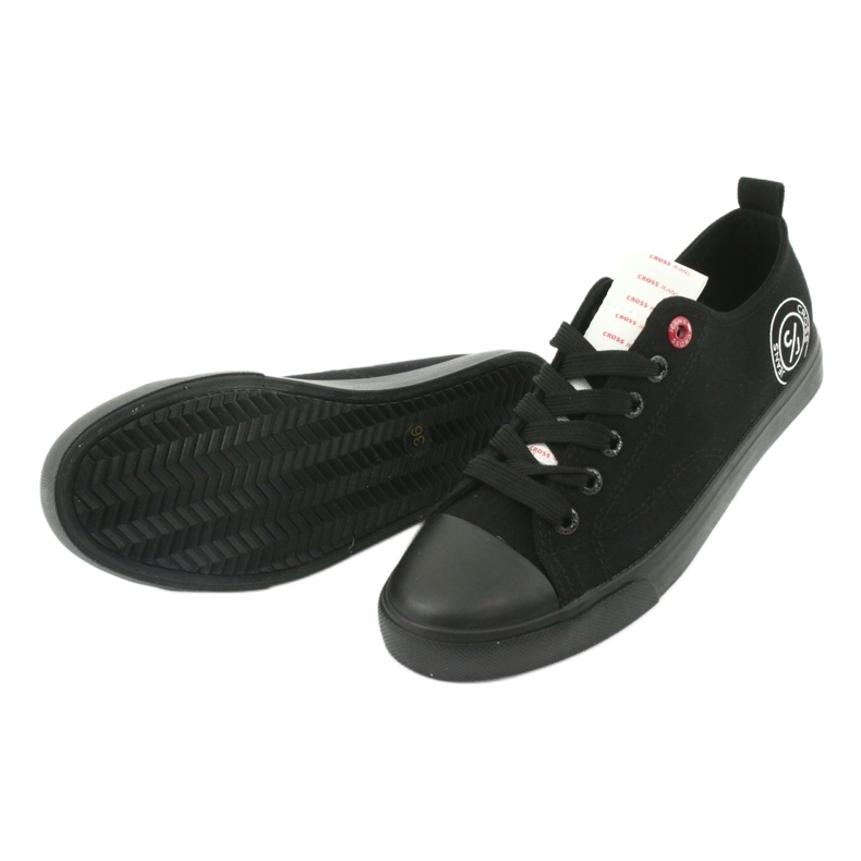 Cross Jeans Kvinnors bundna sneakers ff2r4020 svart 4
