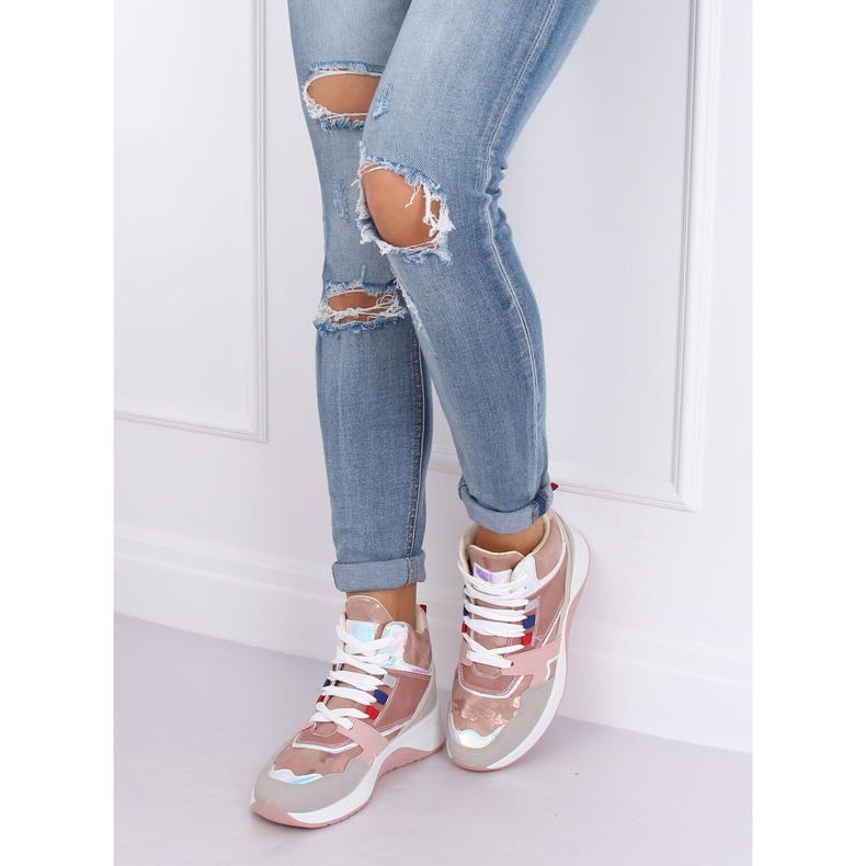 Höga sneakers D20-2 Rosa mångfärgad 2