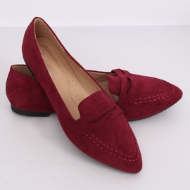 Burgundy loafers för kvinnor CH-1M6 Wine Red röd 1
