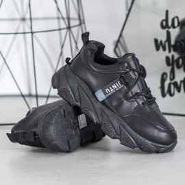 Bella Paris Snörade svarta sneakers 1