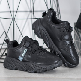 Bella Paris Snörade svarta sneakers 2