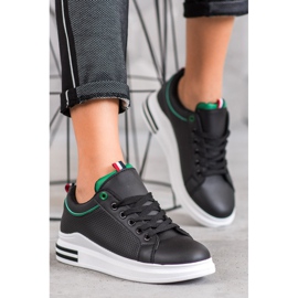 SHELOVET Svarta sneakers på plattformen 1