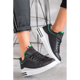 SHELOVET Svarta sneakers på plattformen 2