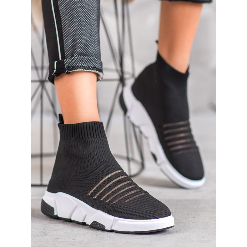 SHELOVET Slip-on skor med mesh svart 1