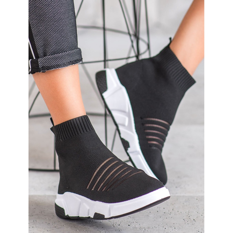 SHELOVET Slip-on skor med mesh svart 2