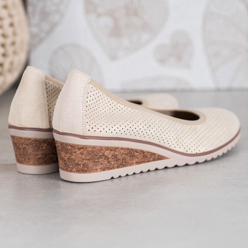 Beige Ballerinas På Kil VINCEZA 1