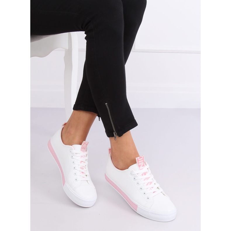 Kvinnors vita och rosa sneakers A88-23 Rosa 1