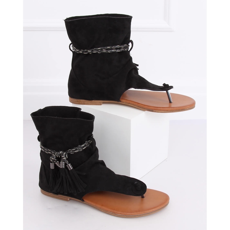 Svart SL1011 Svarta flip-flops med överdel 1