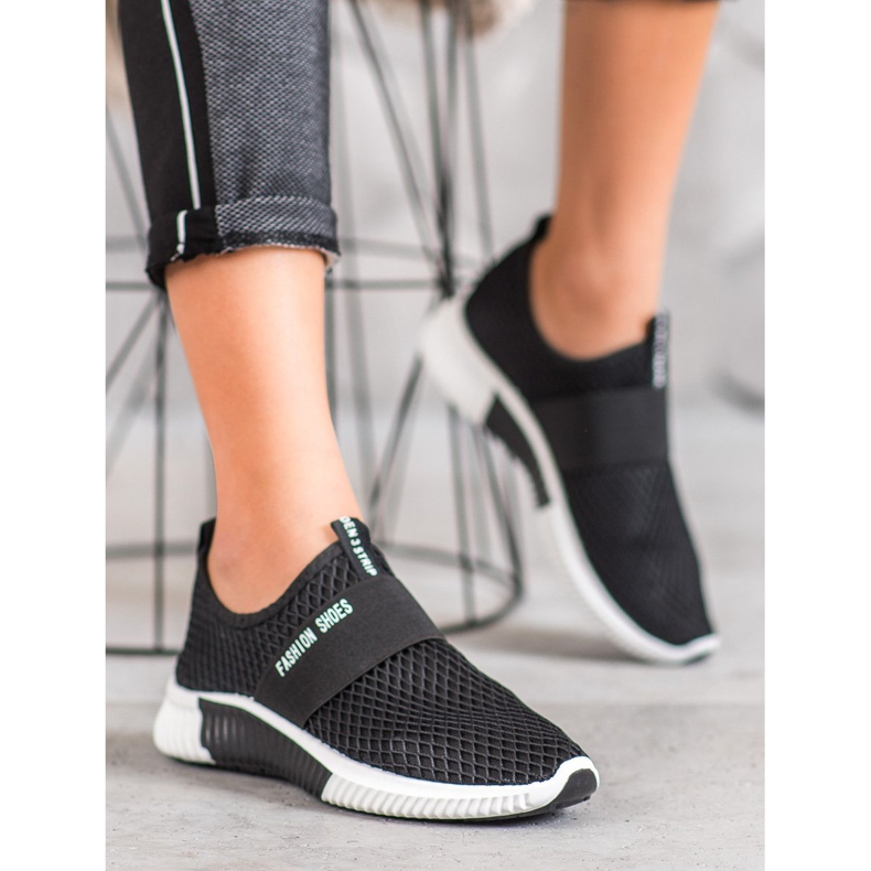 SHELOVET Slip-on modeskor svart 1