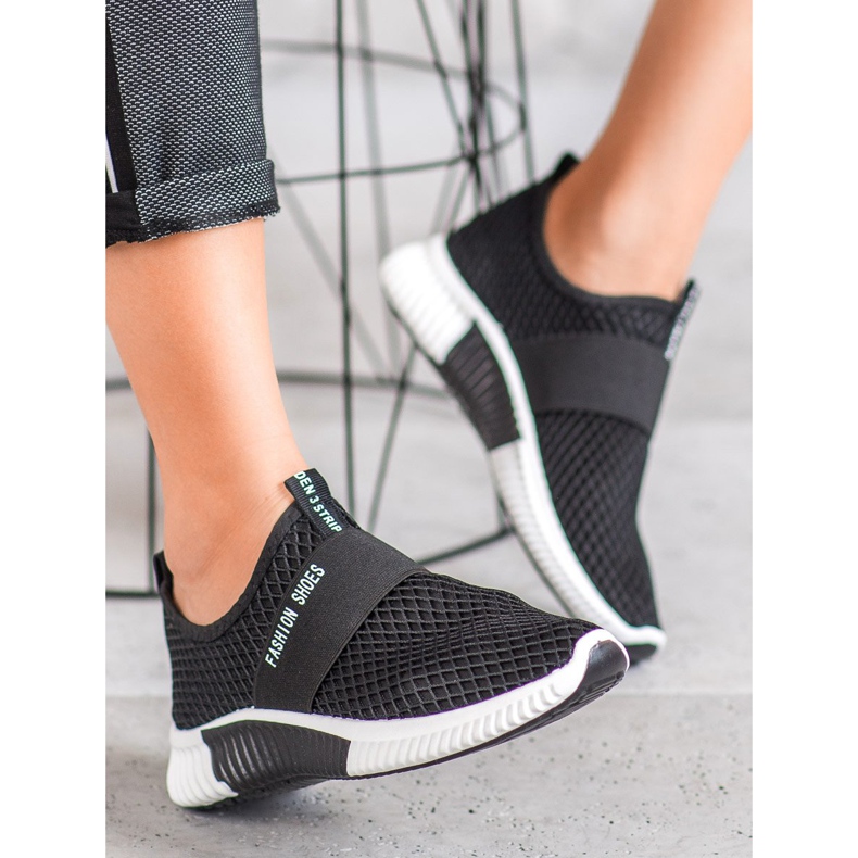 SHELOVET Slip-on modeskor svart 2