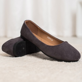 Diamantique Klassiska mockaballerinor grå 2