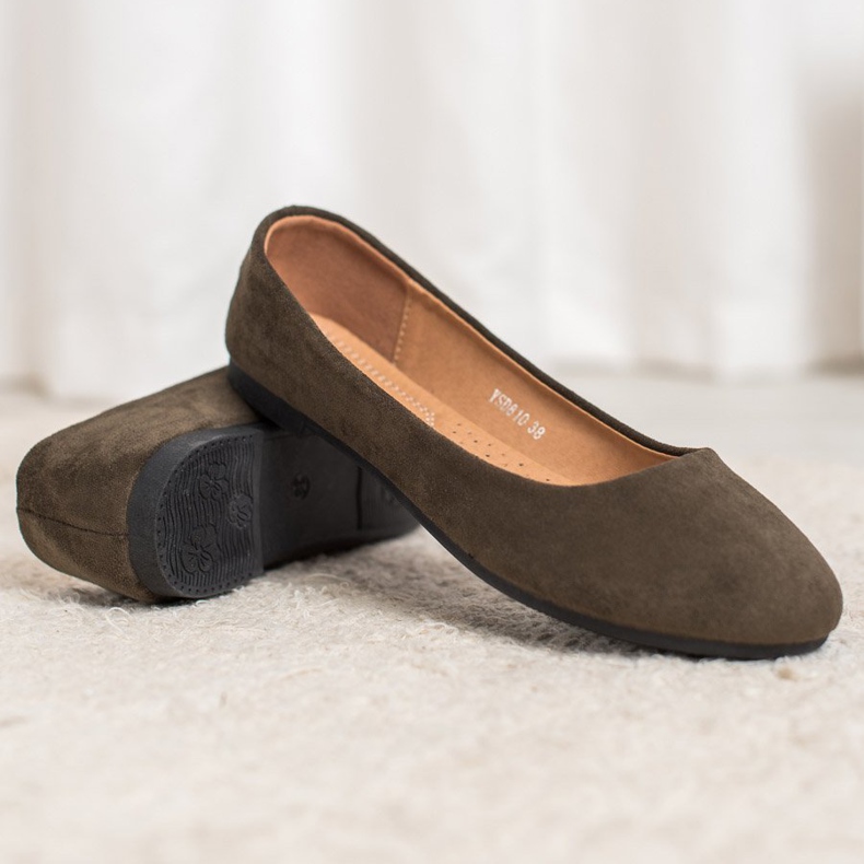 Diamantique Klassiska mockaballerinor mångfärgad grön 2