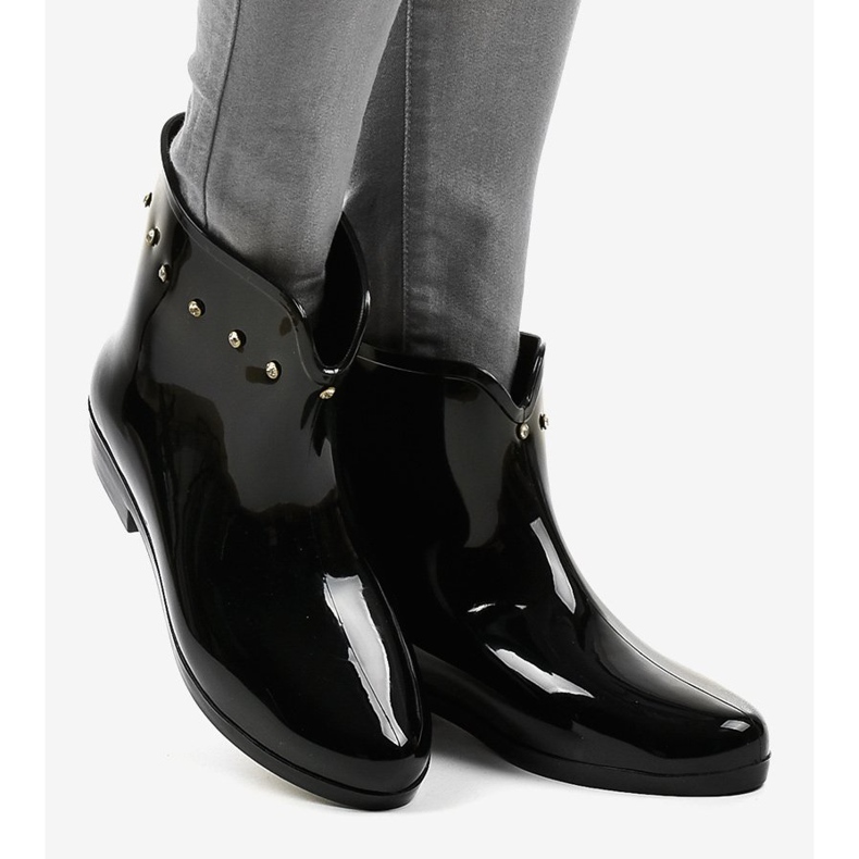 Svarta korta galoscher med kubiska zirkoner SD97E-1 2