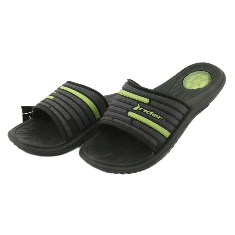 Herr tofflor Rider 82735 svart / grön grå 2