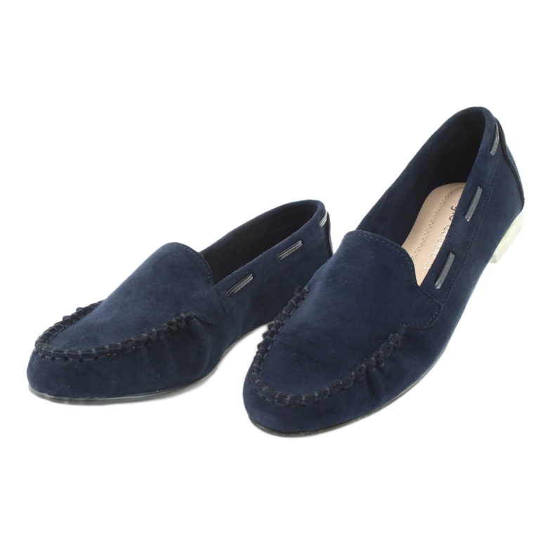 Dam mocka loafers Sergio Leone 722 marinblå 3