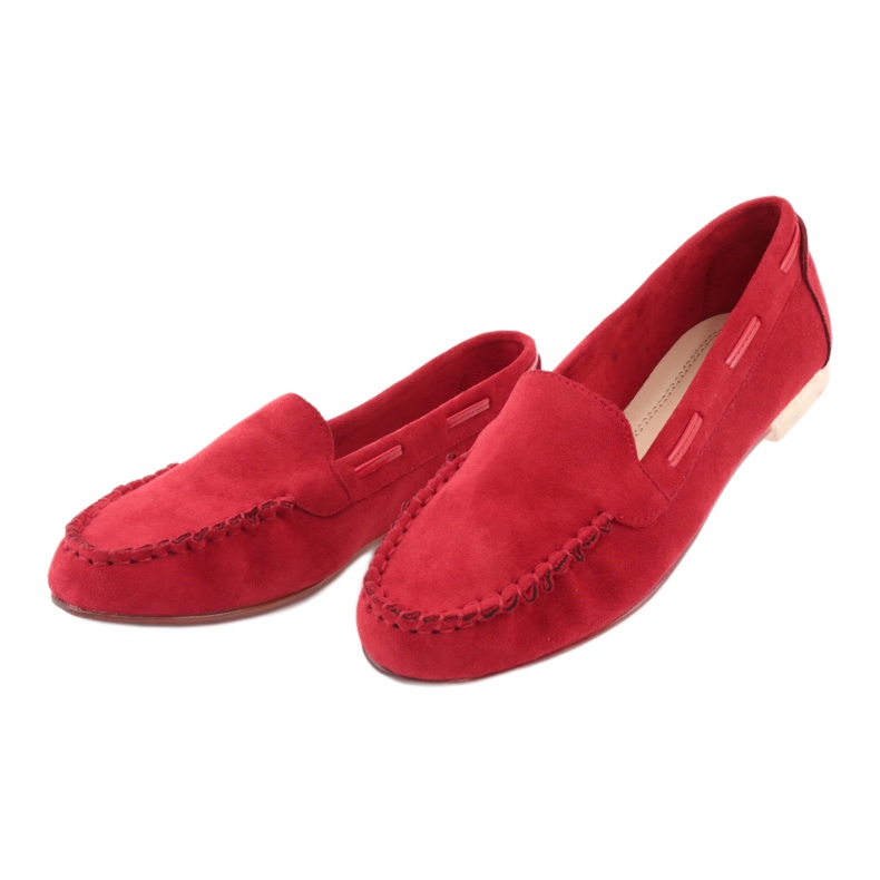 Dam mocka loafers Sergio Leone 722 röd 4