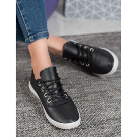 SHELOVET Snygga sneakers med ekoläder svart 2