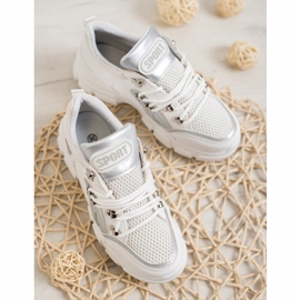 Bella Paris Mode sneakers med mesh vit 1
