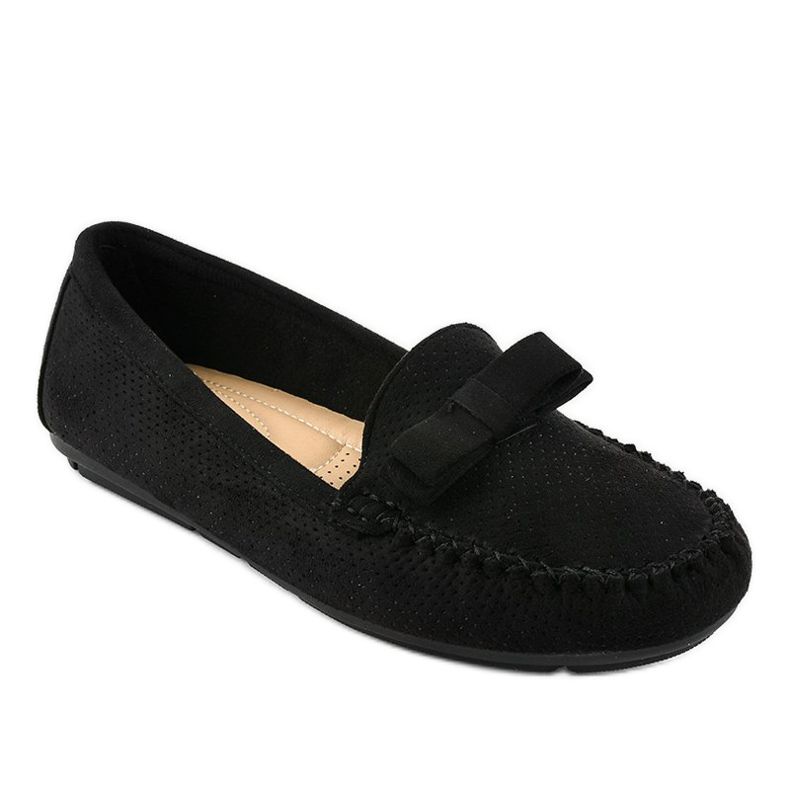 Svarta loafers med rosett 9F150 1