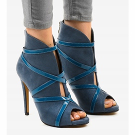 Blå mocka höga klackar SY-20 1