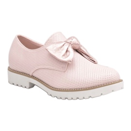 Rosa slip-on skor med en RS-WED2 rosett 1