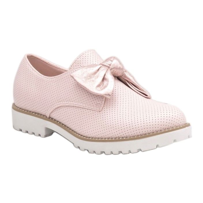 Rosa slip-on skor med en RS-WED2 rosett 1