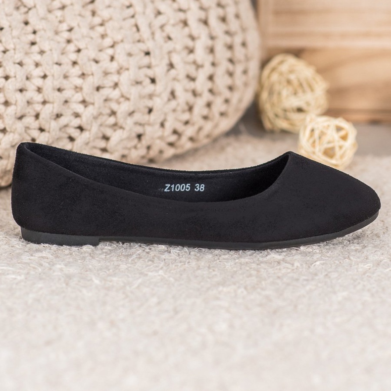 SHELOVET Bekväma ballerinor svart 2