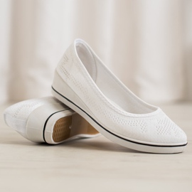 Super Me Openwork Ballerina On Wedge vit 1