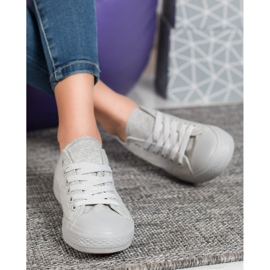 SHELOVET Grå textilskor 1