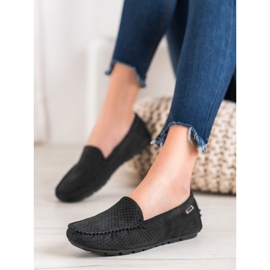 Goodin Openwork Loafers med mocka svart 2