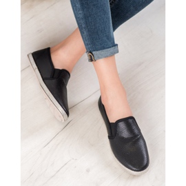 SHELOVET Glänsande slip -on skor svart 1