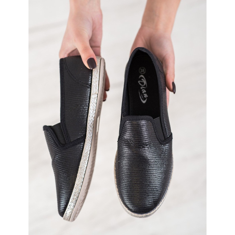 SHELOVET Glänsande slip -on skor svart 2