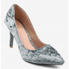 Francine Gray Velour Heels B-6 grå 1