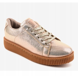 Golden creepers damskor sneakers TL-66 gyllene 1