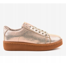 Golden creepers damskor sneakers TL-66 gyllene 2