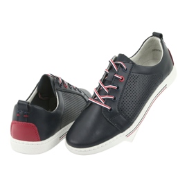 Läderskor sneakers FILIPPO DP008 röd marinblå 4
