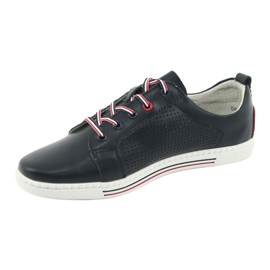 Läderskor sneakers FILIPPO DP008 röd marinblå 2