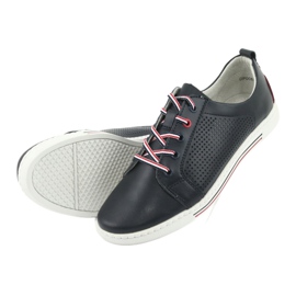 Läderskor sneakers FILIPPO DP008 röd marinblå 5