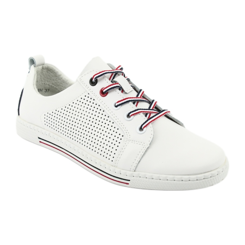 Läderskor sneakers FILIPPO DP008 vit marinblå 1