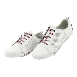 Läderskor sneakers FILIPPO DP008 vit marinblå 3